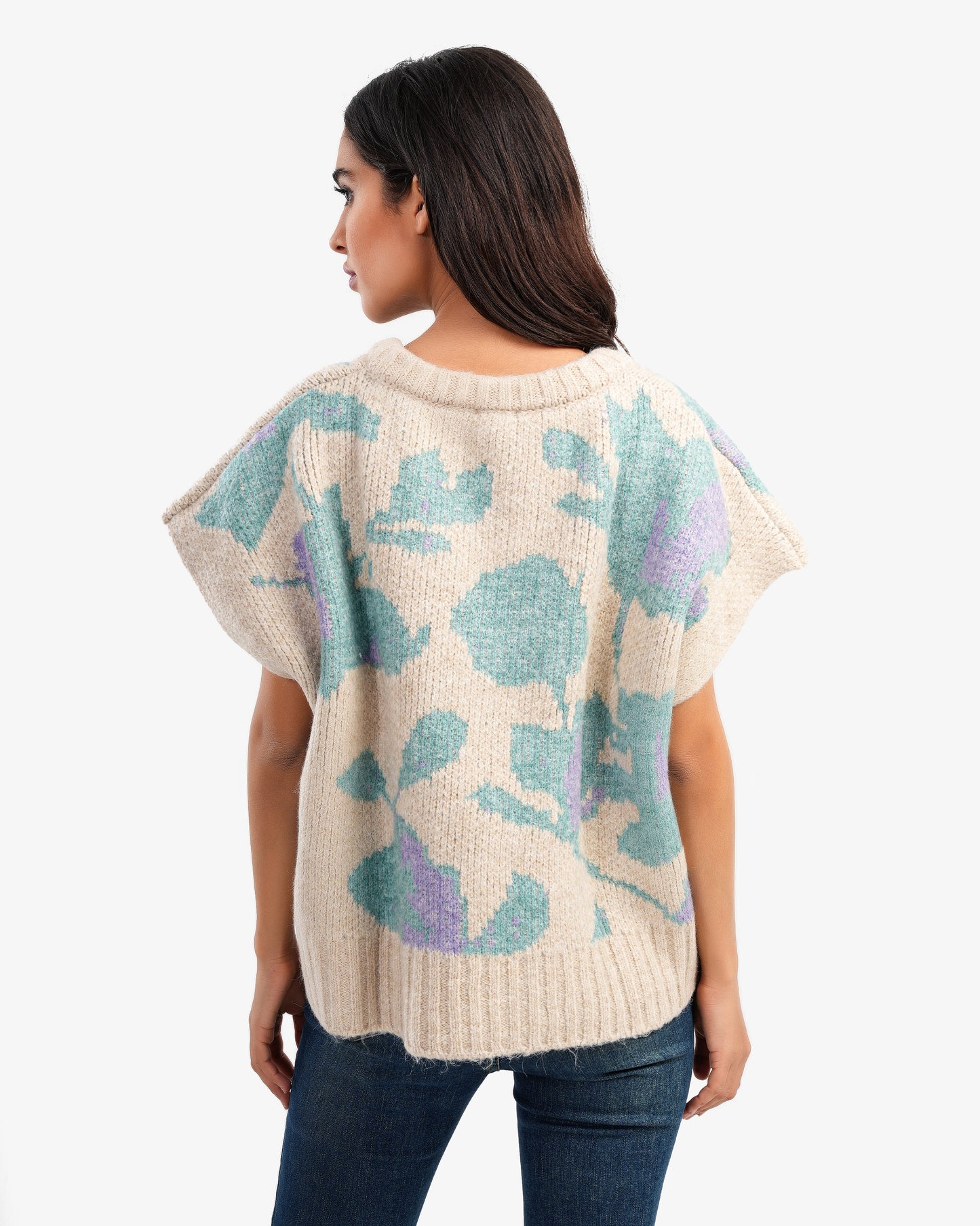 Women's Oversize Colorful V Neck Pullover