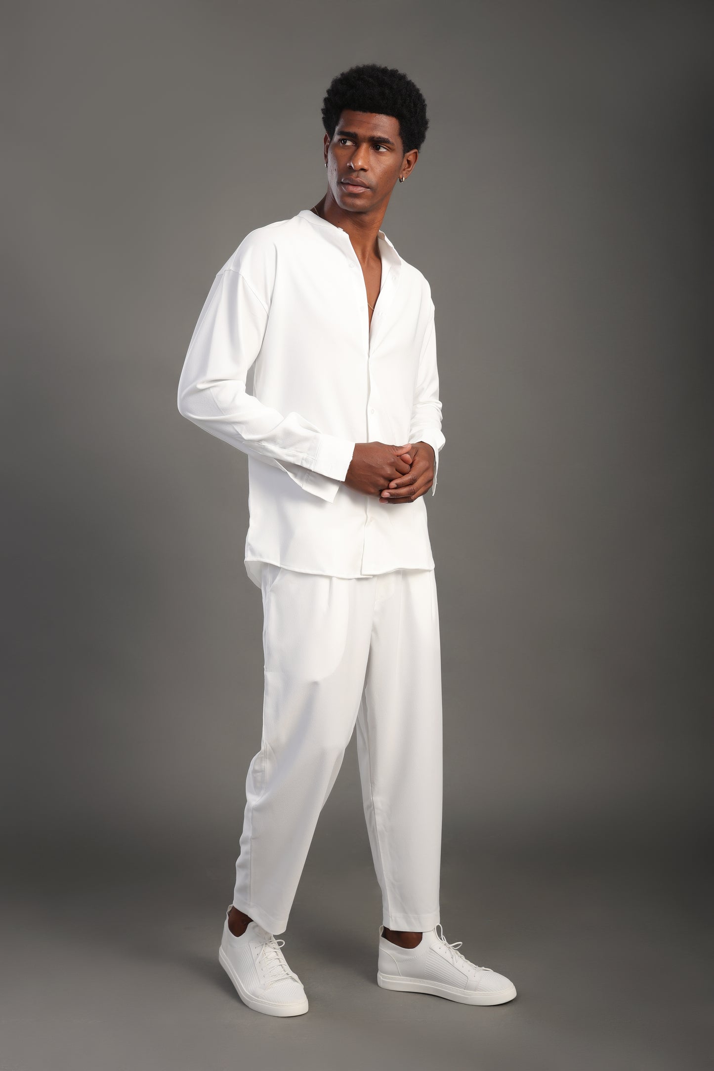Men's White Mandarin Set