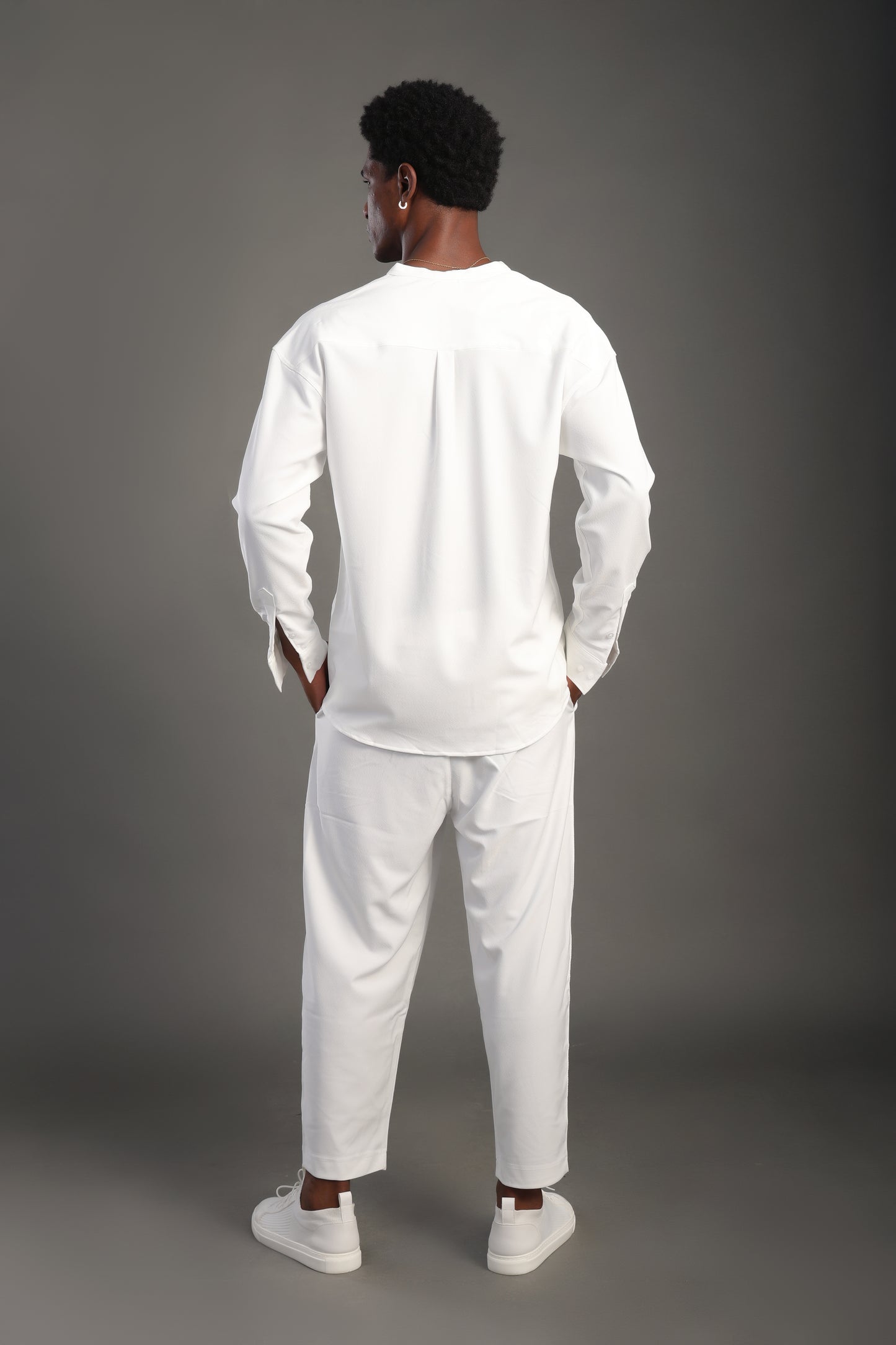 Men's White Mandarin Set