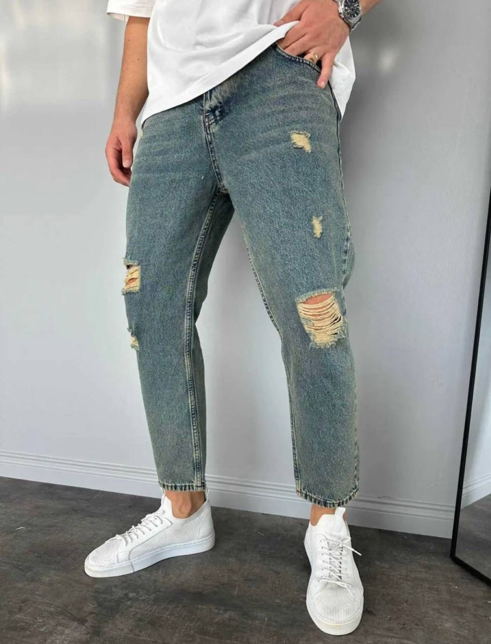Men's Comfy Boyfriend Cut Denim Trousers