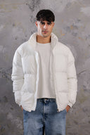 Men’s White Corduroy Puffer Jacket