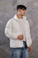 Men’s White Corduroy Puffer Jacket