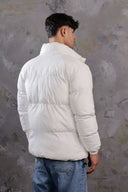 Men’s White Corduroy Puffer Jacket