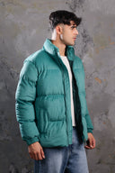 Men’s Mint Green Corduroy Puffer Jacket