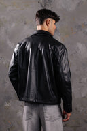 Men’s Black Leather Jacket Minimal & Modern