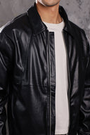 Men’s Black Leather Jacket Minimal & Modern