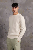 Men's Crew Neck Basic Pullover In White