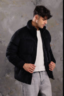 Men’s Black Corduroy Puffer Jacket