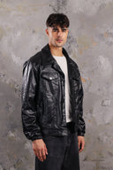 Men’s Leather Jacket In Black