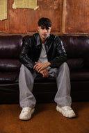 Men’s Black Leather Jacket Minimal & Modern