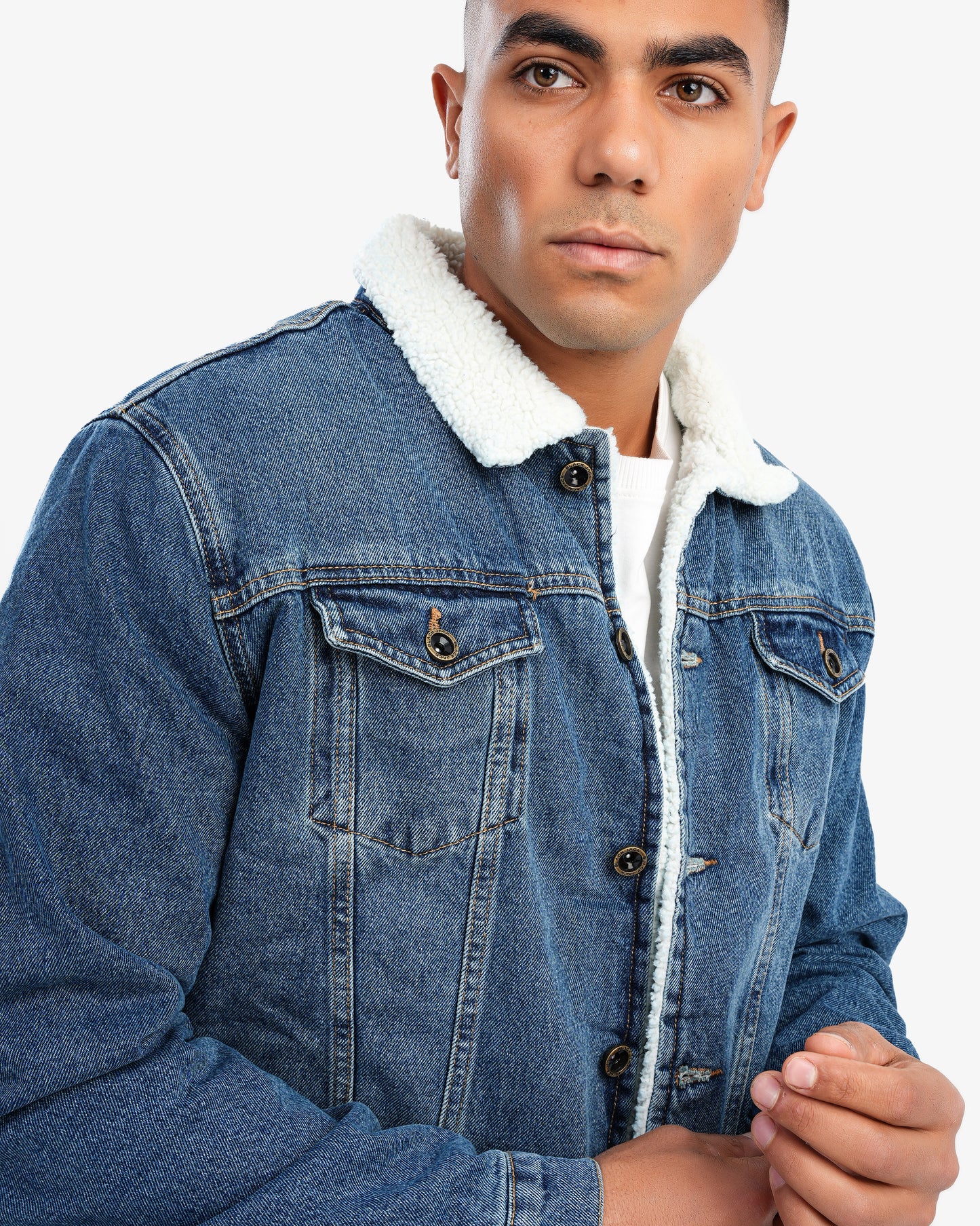 Men’s Denim Jacket With Shearling