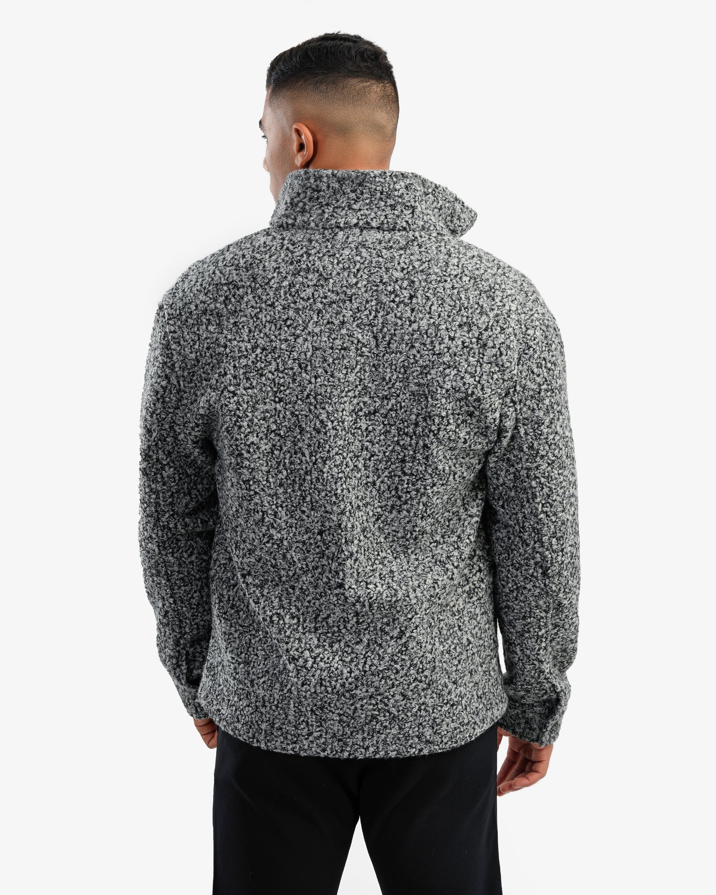 Men’s Textured Trucker Overshirt In Gray