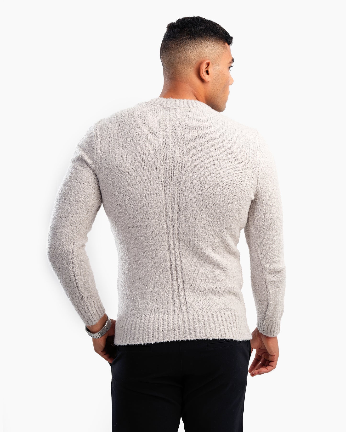 Men's Crew Neck Basic Pullover In Gray