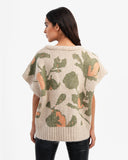 Women's Oversize Colorful V Neck Pullover