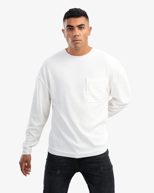 Men's Ripped Pullover In White