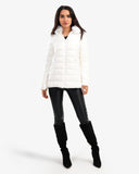 Women's Double Face Waterproof Puffer Coat In White