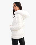 Women's Double Face Waterproof Puffer Coat In White