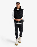 Men's High Collar Puffer Vest In Black