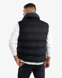 Men's High Collar Puffer Vest In Black