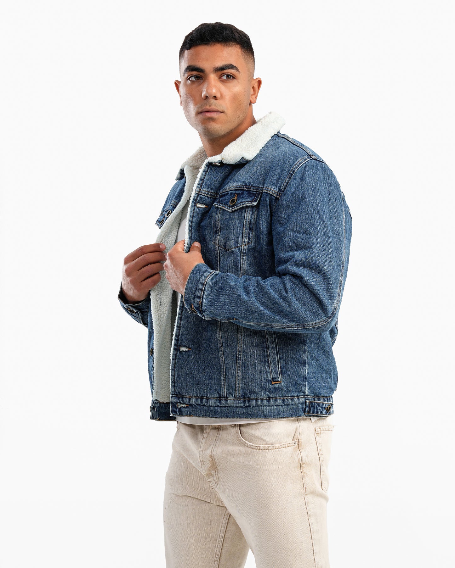 Men’s Denim Jacket With Shearling