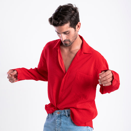Men's Oversize Loose Linen Shirt