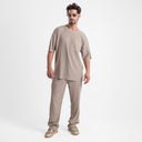 Men's Beige Casual Drawstring Trousers