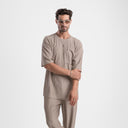 Men's Beige Casual Drawstring Trousers