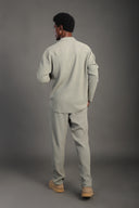 Men's Sage Green Stripes Casual Set