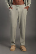 Men's Sage Green Stripes Casual Set