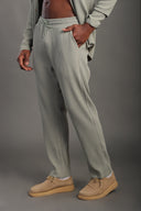 Men's Sage Green Casual Stripes Trousers