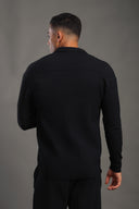 Men's Black Long Sleeve Stripes Shirt