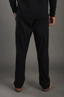 Men's Black Casual Stripes Trousers