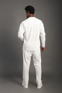 Men's White Stripes Casual Set
