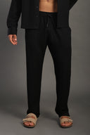 Men's Black Casual Dobby Texture Trousers
