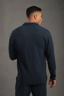 Men's Petrol Blue Long Sleeve Stripes Shirt