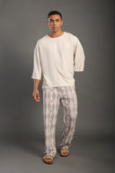 Men's Sand Beige Printed Trousers