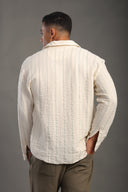 Men's Relax Fit Polo Collar Poplin Striped Shirt