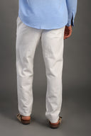 Men's White Regular Fit Trousers