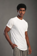 Men's White Round Neck T-shirt
