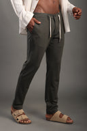 Men's Olive Green Regular Fit Trousers