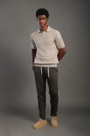 Men's Khaki Button Plain Polo T-shirt