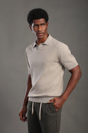 Men's Khaki Button Plain Polo T-shirt