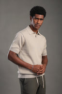 Men's Khaki Button Plain Polo T-shirt