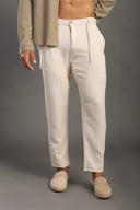 Men's Sand Beige Regular Fit Trousers
