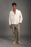 Men's Sand Beige Oversize Loose Shirt