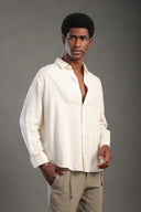 Men's Sand Beige Oversize Loose Shirt