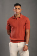 Men's Stone Button Plain Polo T-shirt