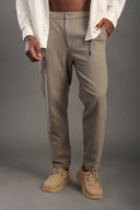 Men's Khaki Regular Fit Trousers