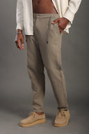 Men's Khaki Regular Fit Trousers