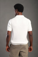 Men's Offwhite Button Plain Polo T-shirt